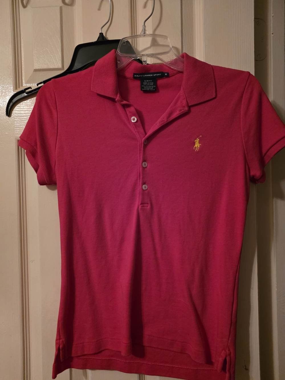Ralph Lauren Bright Pink Polo with Yellow Pony Logo